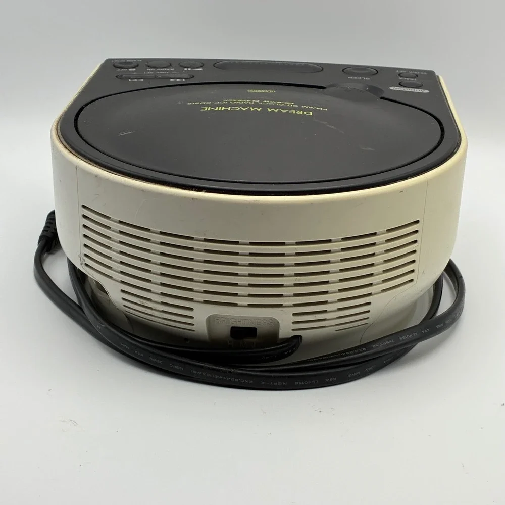 Sony CD Clock Radio Black White Dream Machine ICF-CD815 Dual Alarm